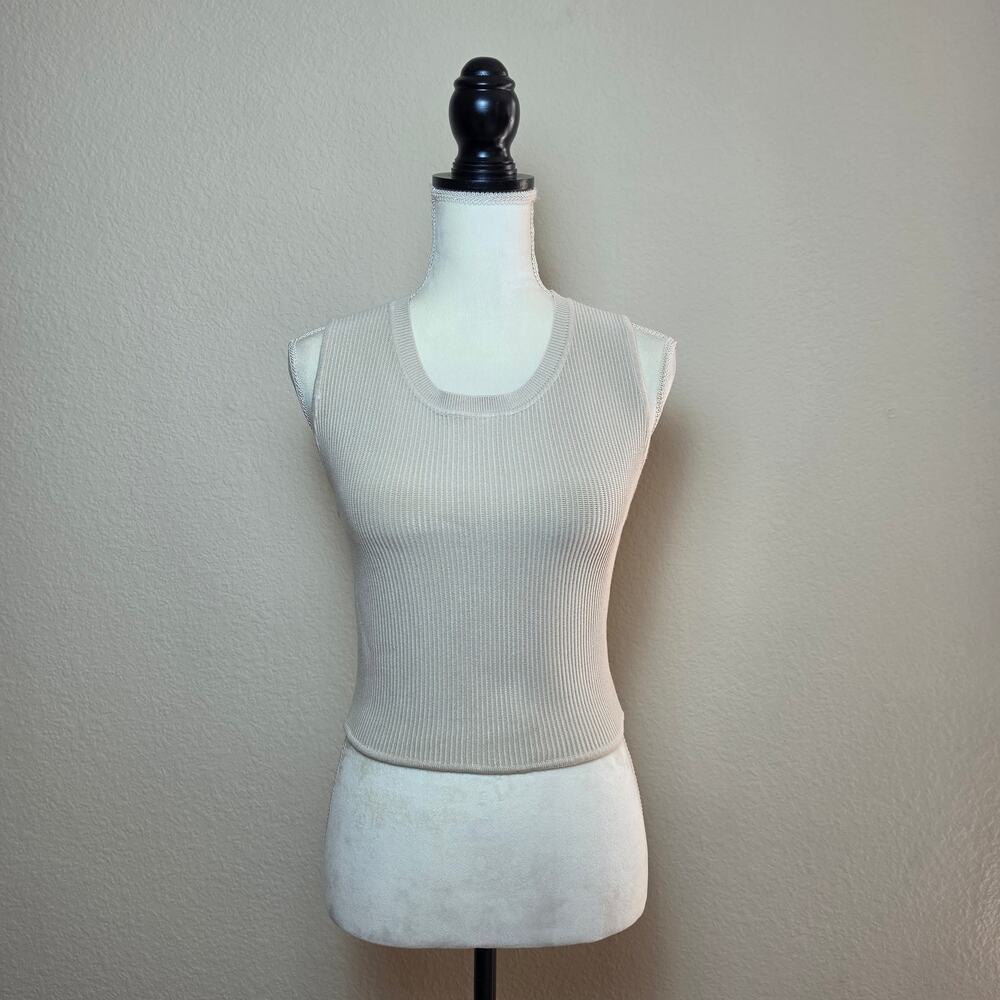 House of Harlow Tan Ribbed Crop Top Large
